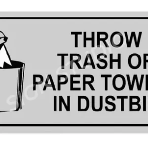 Alternative view of White Heavy Duty Foam Sheet Sign Board Throw Trash Printed Design Ideal For Office, Factory, Hospital, And Public Places (Pack Of 2)