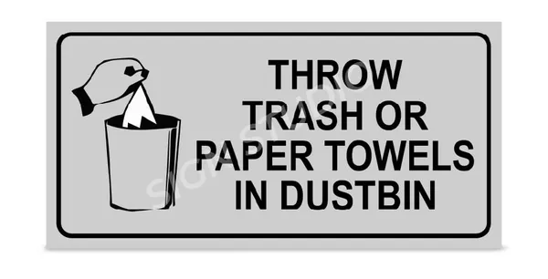 White Heavy Duty Foam Sheet Sign Board Throw Trash Printed Design Ideal For Office, Factory, Hospital, And Public Places (Pack Of 2) - Image 2