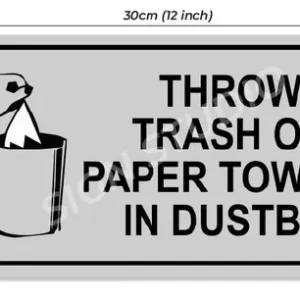 White Heavy Duty Foam Sheet Sign Board Throw Trash Printed Design Ideal For Office, Factory, Hospital, And Public Places (Pack Of 2) - Image 3
