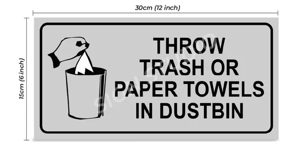White Heavy Duty Foam Sheet Sign Board Throw Trash Printed Design Ideal For Office, Factory, Hospital, And Public Places (Pack Of 2) - Image 3