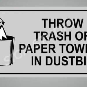 White Heavy Duty Foam Sheet Sign Board Throw Trash Printed Design Ideal For Office, Factory, Hospital, And Public Places (Pack Of 2)