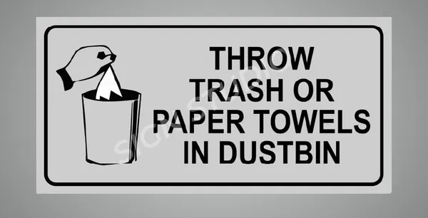 White Heavy Duty Foam Sheet Sign Board Throw Trash Printed Design Ideal For Office, Factory, Hospital, And Public Places (Pack Of 2)