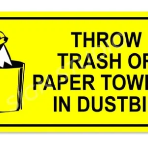 Alternative view of Yellow Heavy Duty Foam Sheet Sign Board Throw Trash Printed Design Ideal For Office, Factory, Hospital, And Public Places (Pack Of 2)