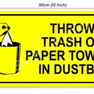 Yellow Heavy Duty Foam Sheet Sign Board Throw Trash Printed Design Ideal For Office, Factory, Hospital, And Public Places (Pack Of 2) - Image 3