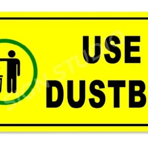 Alternative view of Yellow Use Dustbin Foam Sign Board For Cleanliness Awareness Waterproof & Durable With Adhesive Back For Wall Or Gate (Pack Of 2)