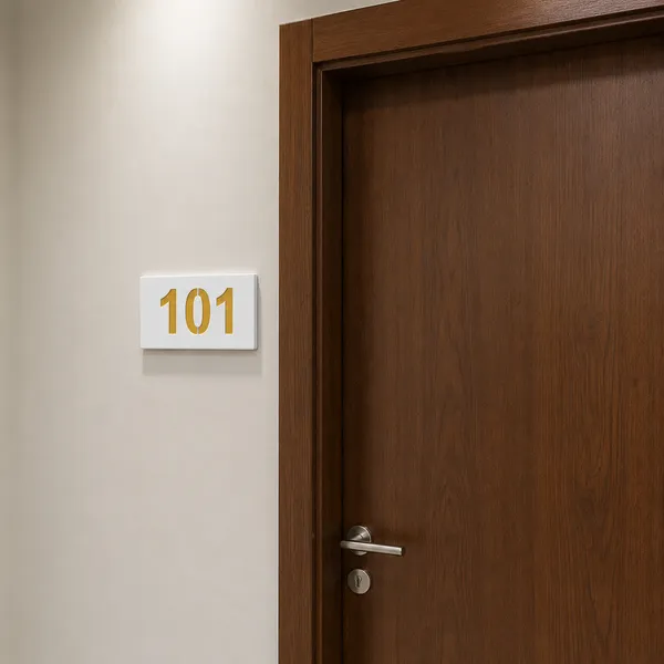 Room Number Plate Customized for Door, Gate, Flat, Apartment, Hotel & Hospital Waterproof Indoor & Outdoor Name Plate Silver 5 x 3 Inches Acrylic - Image 3
