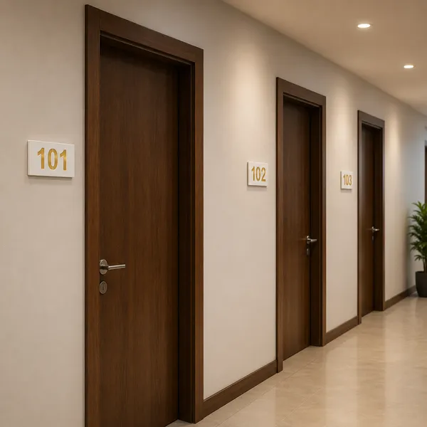Room Number Plate Customized for Door, Gate, Flat, Apartment, Hotel & Hospital Waterproof Indoor & Outdoor Name Plate Silver 5 x 3 Inches Acrylic - Image 5