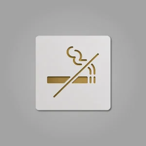 No Smoking Room Sign 6 X 6 Inch Self-Adhesive Acrylic Board Clear Smoke-Free Area Signage For Business, Office, Corporate, Hotel, Factory, Club, Commercial Spaces & Malls