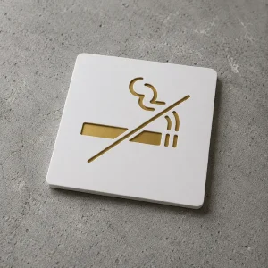 No Smoking Room Sign 6 X 6 Inch Self-Adhesive Acrylic Board Clear Smoke-Free Area Signage For Business, Office, Corporate, Hotel, Factory, Club, Commercial Spaces & Malls - Image 3